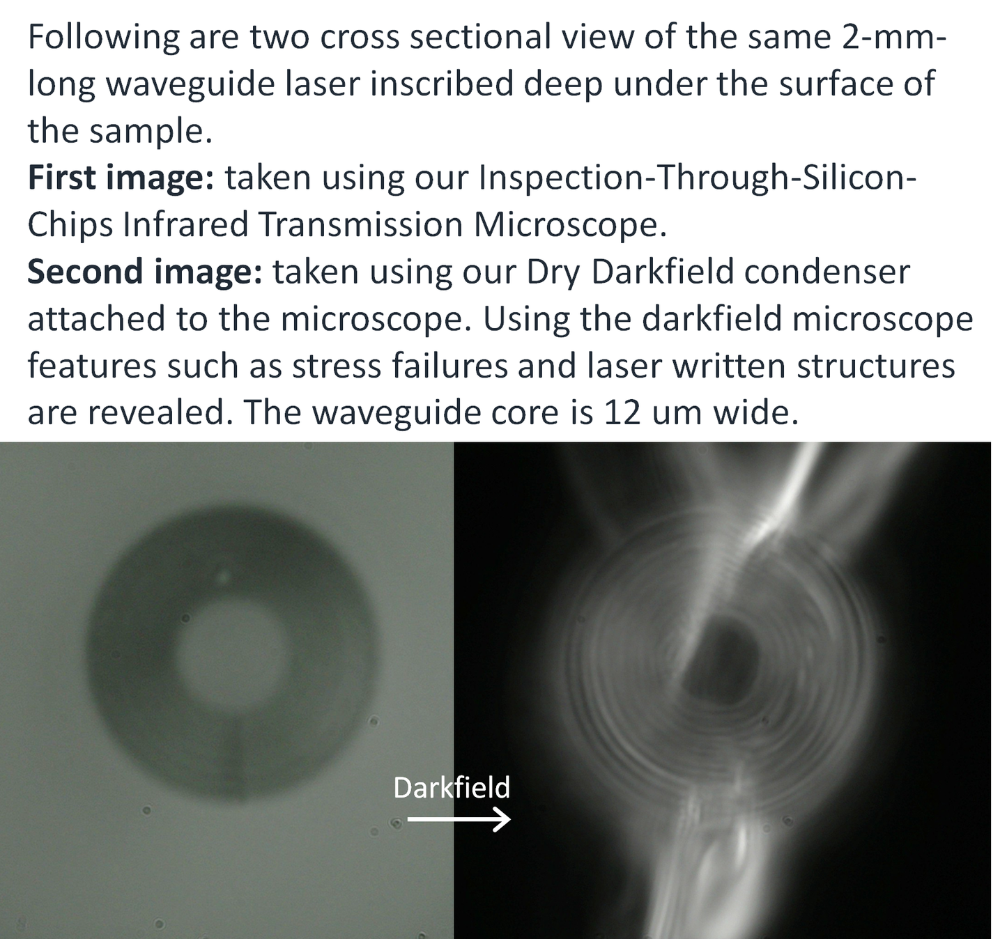 Darkfield condenser (Dry NA 0.7 - 0.9) for Jay Photonics Si-Through-HR microscope